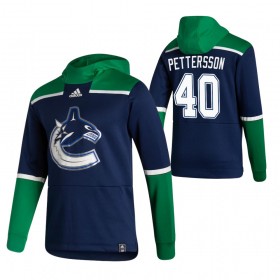 Miesten NHL Vancouver Canucks Elias Pettersson 40 2020-2021 Reverse Retro Pullover Hooded Sweatshirt